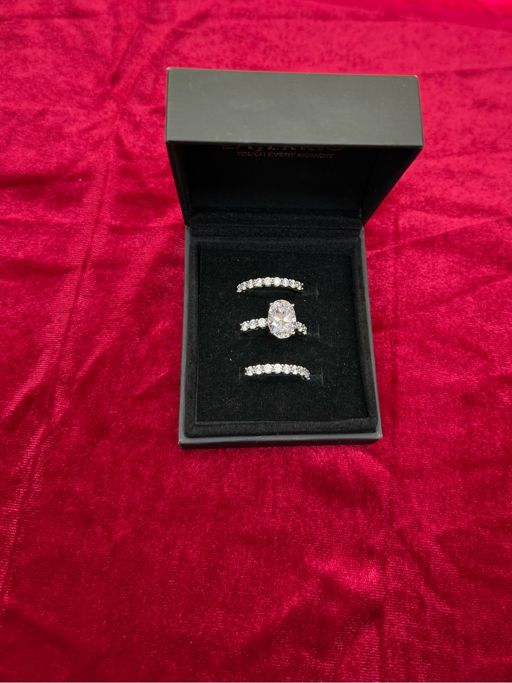 Lajerrio Sterling Silver 3 Piece Bridal Ring Set